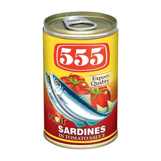 555 Sardines in Tomato Sauce - HOT (SPICY) with Chili 425g