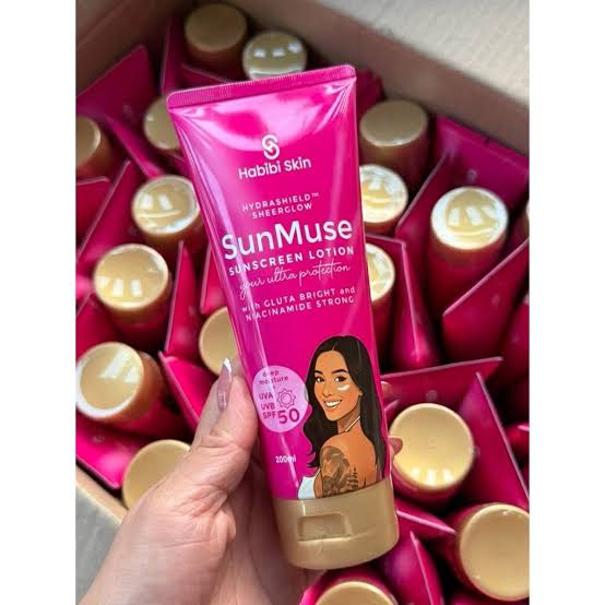 Habibi Skin Sun Muse Hydrashield Sheerglow Sunscreen Lotion - SPF 50 - 200ml