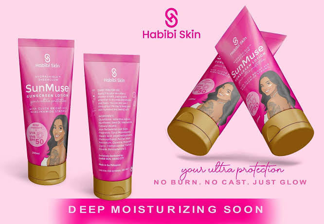 Habibi Skin Sun Muse Hydrashield Sheerglow Sunscreen Lotion - SPF 50 - 200ml