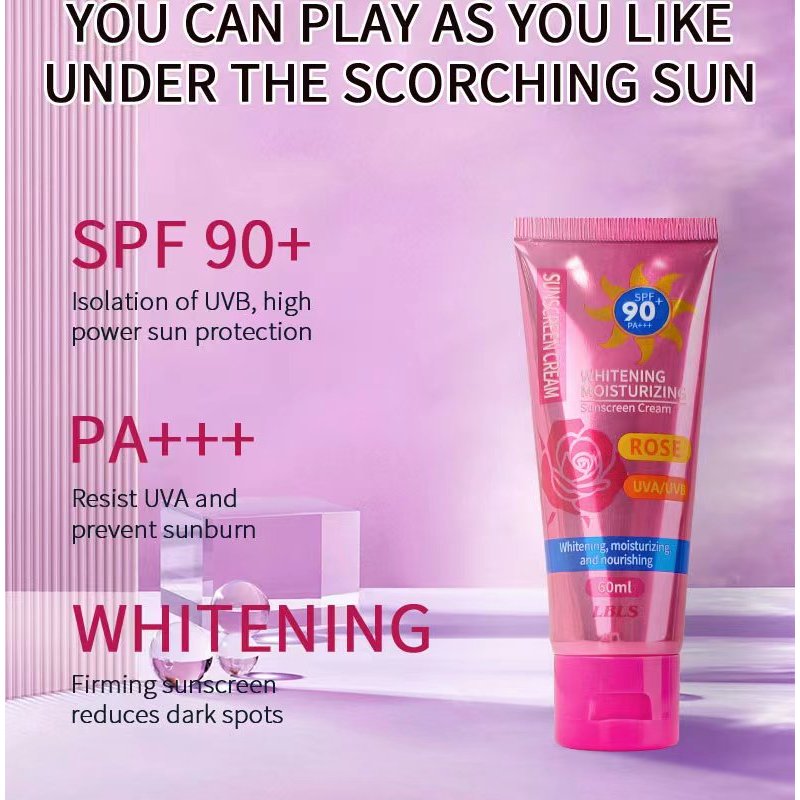 LBLS Whitening and Moisturizing Sunscreen Cream Rose UVA/UVB SPF90+++ - 60ml