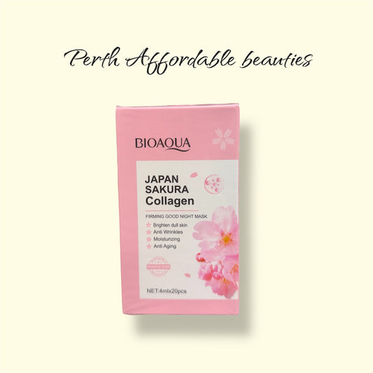 BIOAQUA JAPAN Sakura Collagen firming sleeping mask serum essence 20 sachet per Box