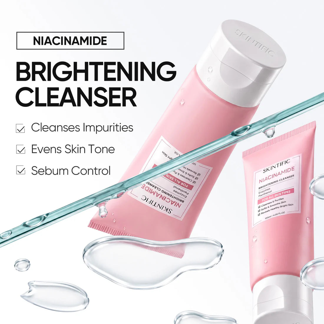 SKINTIFIC Niacinamide Brightening Cleanser Face Wash 120ML