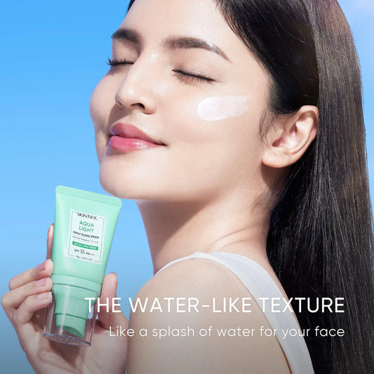 SKINTIFIC Aqua Light Daily Sunscreen SPF 35 PA+++ Lightweight Water-Burst Sunscreen