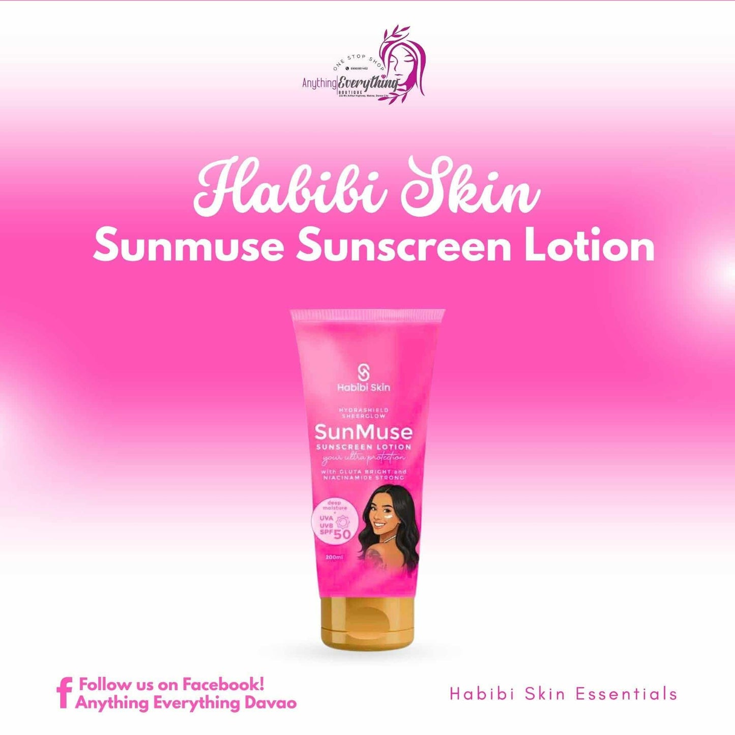 Habibi Skin Sun Muse Hydrashield Sheerglow Sunscreen Lotion - SPF 50 - 200ml