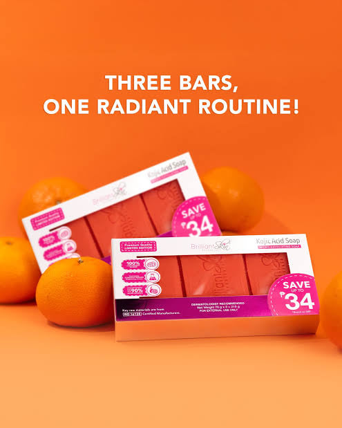 Brilliant Skin Essentials Kojic Acid Micro-Exfoliating Soap (70gx3bars)