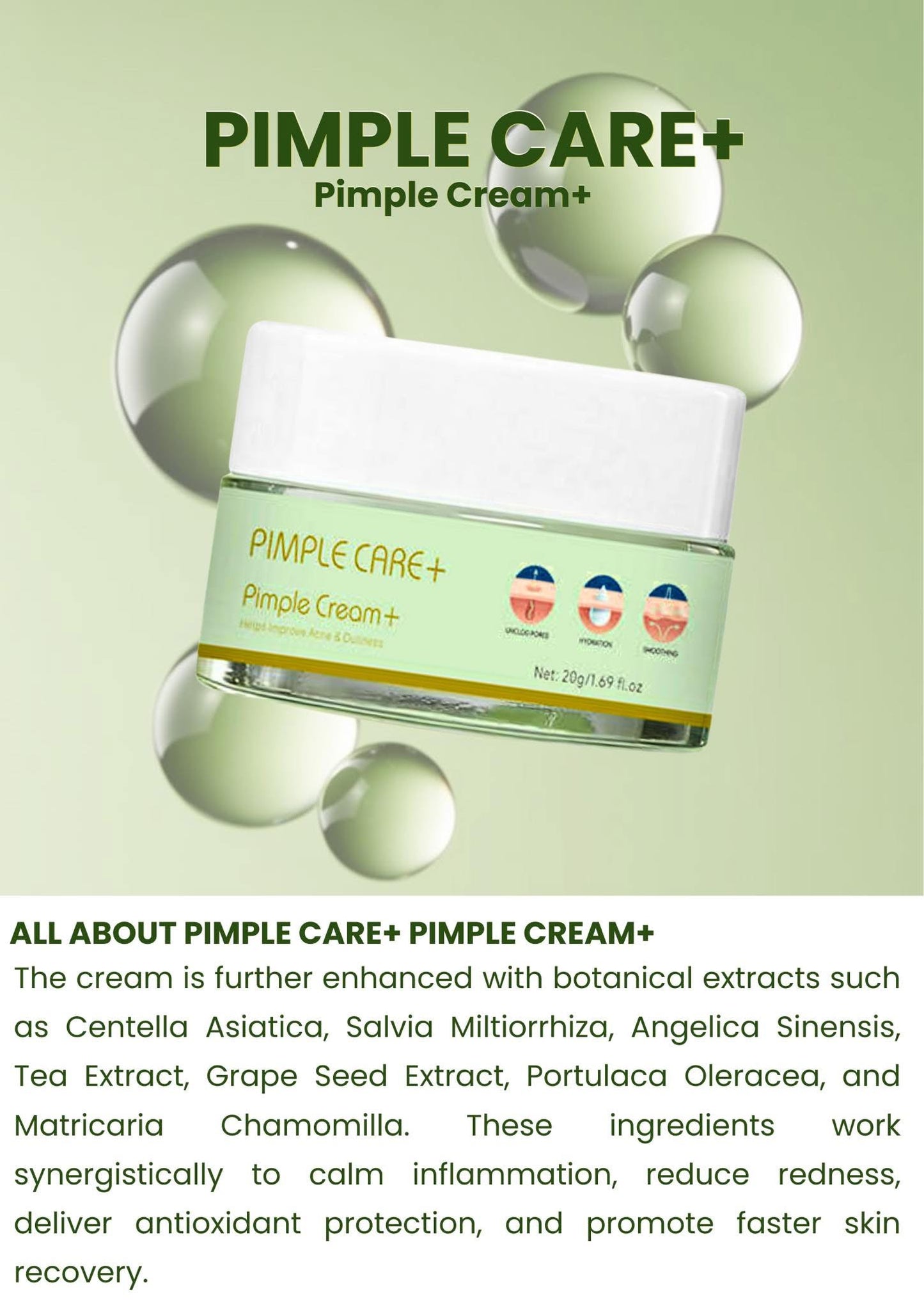 PIMPLE CARE+ PIMPLE CREAM+ 20g