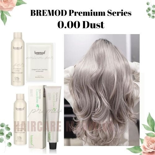 Bremod 0.00 DUST PREMIUM Hair Color Dye Cream 100ml & Oxidizer - 12%