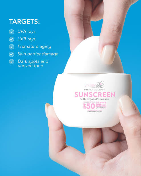 Brilliant Skin SunProfessional Sunscreen with Orgasol Caresse SPF 50 PA++++ - 50g