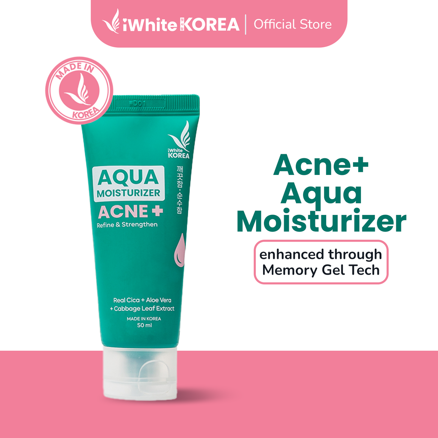 I WHITE KOREA
Aqua Moisturizer Acne+ 50ml