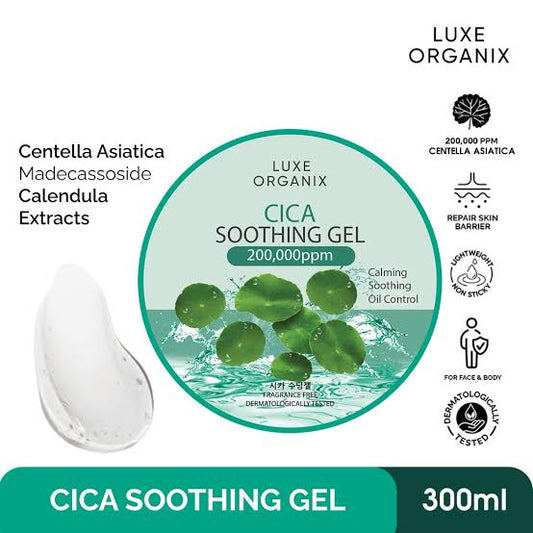 Luxe Organix Cica Soothing Gel 200,000PPM - 300ml