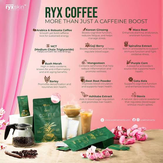 Ryx Skin Sincerity, Slay Recipe Coffee - Powdered Coffee Mix with Herbal Extract - 18gx5 Classic Coffee Sachets + 18gx5 White Mocha