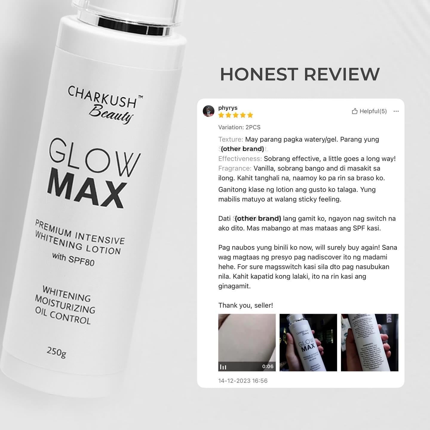 CHARKUSH BEAUTY Glowmax Premium Intensive Whitening Lotion 250g