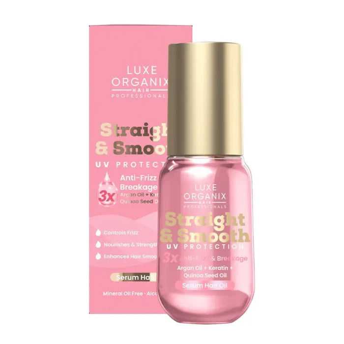 LUXE ORGANIX
STRAIGHT & SMOOTH UV PROTECTION HAIR SERUM OIL - ANTI-FRIZZ & BREAKAGE 60ML