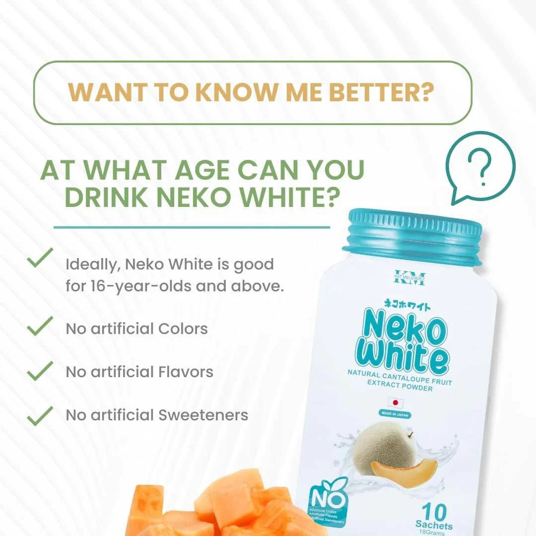 Neko White Natural Cantaloupe Fruit Extract Powder - 10 Sachets