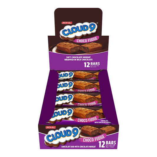 Cloud 9 Choco Fudge - Soft Chocolate Nougat Wrapped in Rich Chocolate - 12 bars x 28g