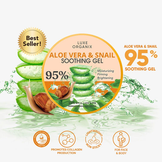 LUXE ORGANIX ALOEVERA AND SNAIL SOOTHING GEL 300ML